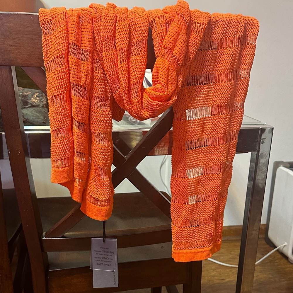 Quinn Bright Orange Knit Scarf